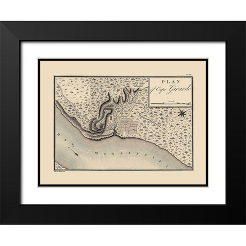 Cape Girardeau, Cape Girardo Missouri - Collot Black Modern Wood Framed Art Print with Double Matting by Collot