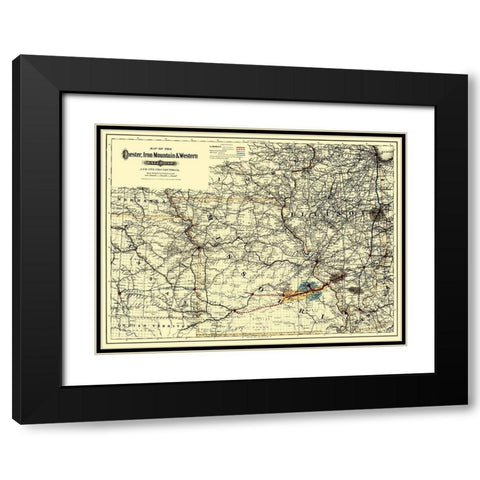 Chester, Iron Mountain and Western 1881 Black Modern Wood Framed Art Print with Double Matting by Colton