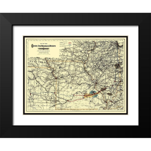 Chester, Iron Mountain and Western 1881 Black Modern Wood Framed Art Print with Double Matting by Colton