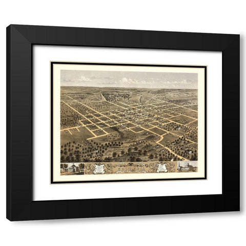 Columbia Missouri - Ruger 1869 Black Modern Wood Framed Art Print with Double Matting by Ruger