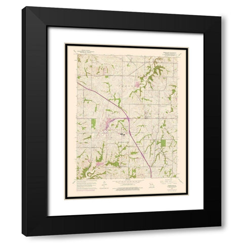 Ferrelview Missouri Quad - USGS 1961 Black Modern Wood Framed Art Print with Double Matting by USGS