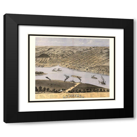 Hannibal Missouri - Ruger 1869 Black Modern Wood Framed Art Print with Double Matting by Ruger