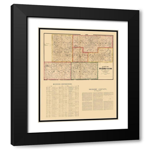 Hickory County Missouri - Higgins 1880  Black Modern Wood Framed Art Print with Double Matting by Higgins
