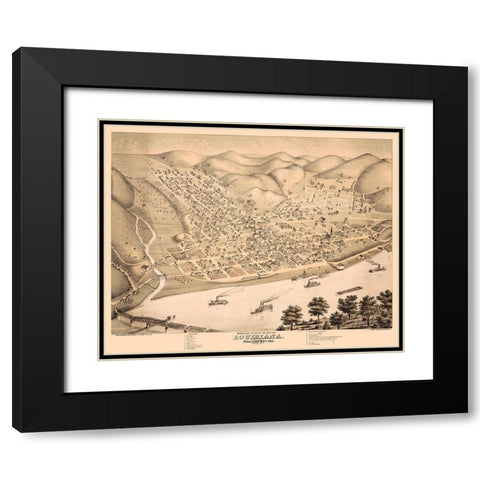 Louisiana Missouri - Koch 1876  Black Modern Wood Framed Art Print with Double Matting by Koch