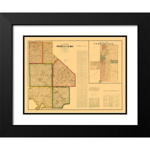Morgan County Missouri - Higgins 1880  Black Modern Wood Framed Art Print with Double Matting by Higgins