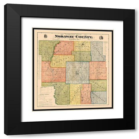 Nodaway County Missouri - Morehouse 1900  Black Modern Wood Framed Art Print with Double Matting by Morehouse