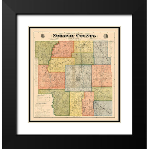 Nodaway County Missouri - Morehouse 1900  Black Modern Wood Framed Art Print with Double Matting by Morehouse