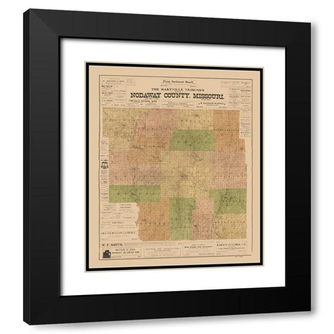 Nodaway County Missouri - Hixson 1903  Black Modern Wood Framed Art Print with Double Matting by Hixson