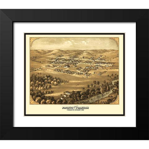 Pacific Missouri - Ruger 1869 Black Modern Wood Framed Art Print with Double Matting by Ruger