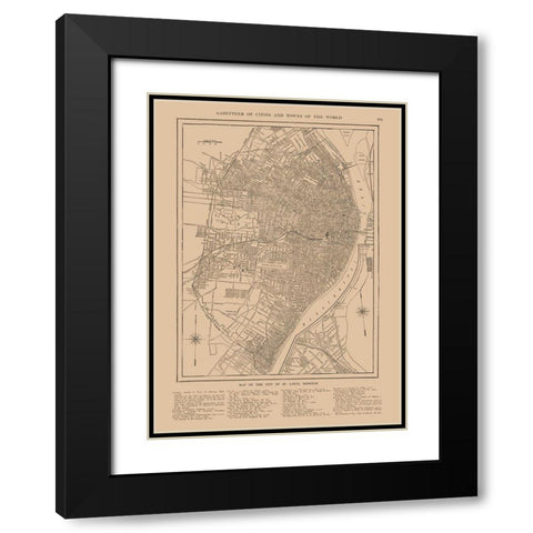 St Louis  Missouri - Reynold 1921 Black Modern Wood Framed Art Print with Double Matting by Reynold
