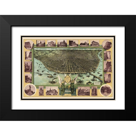 St Louis Missouri - Graf 1896 Black Modern Wood Framed Art Print with Double Matting by Graf