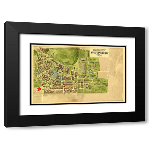 St. Louis Missouri Worlds Fair - Pharus 1904 Black Modern Wood Framed Art Print with Double Matting by Pharus
