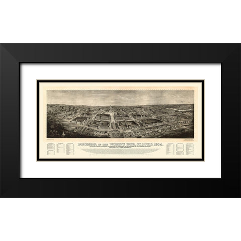 St Louis Missouri - Melville 1904 Black Modern Wood Framed Art Print with Double Matting by Melville