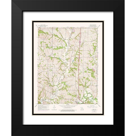 Tracy Missouri Quad - USGS 1961 Black Modern Wood Framed Art Print with Double Matting by USGS