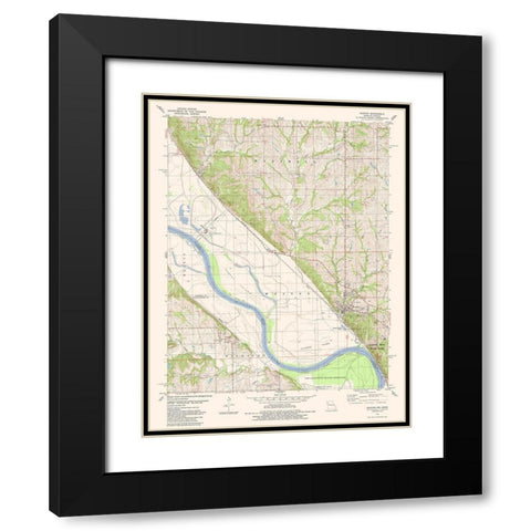 Weston Missouri Quad - USGS 1984 Black Modern Wood Framed Art Print with Double Matting by USGS