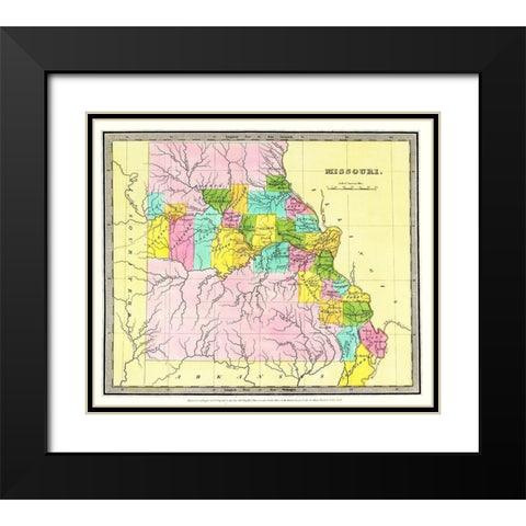 Missouri - Burr 1835 Black Modern Wood Framed Art Print with Double Matting by Burr