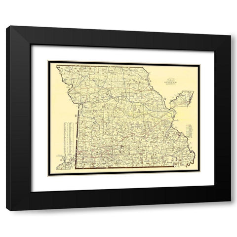 Missouri Railway Mail Service - Galbraith 1897 Black Modern Wood Framed Art Print with Double Matting by Galbraith