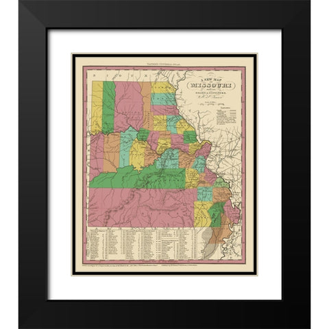 Missouri - Tanner 1833 Black Modern Wood Framed Art Print with Double Matting by Tanner