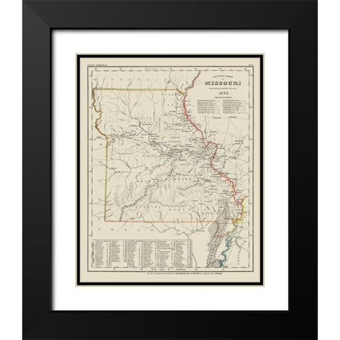 Missouri - Meyer 1845 Black Modern Wood Framed Art Print with Double Matting by Meyer