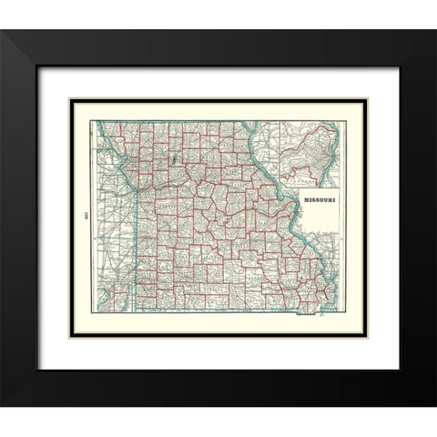 Missouri - Rathbun 1893 Black Modern Wood Framed Art Print with Double Matting by Rathbun