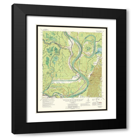 Artonish Mississippi Quad - USGS 1967 Black Modern Wood Framed Art Print with Double Matting by USGS