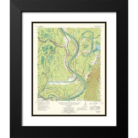 Artonish Mississippi Quad - USGS 1967 Black Modern Wood Framed Art Print with Double Matting by USGS