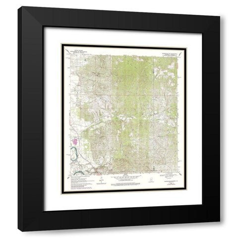 South West Baxterville Mississippi Quad - USGS Black Modern Wood Framed Art Print with Double Matting by USGS