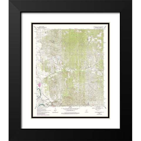 South West Baxterville Mississippi Quad - USGS Black Modern Wood Framed Art Print with Double Matting by USGS