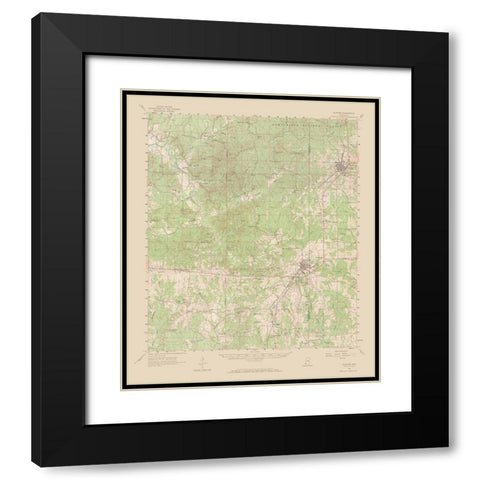 Gloster Mississippi Quad - USGS 1961 Black Modern Wood Framed Art Print with Double Matting by USGS