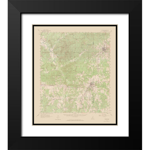 Gloster Mississippi Quad - USGS 1961 Black Modern Wood Framed Art Print with Double Matting by USGS