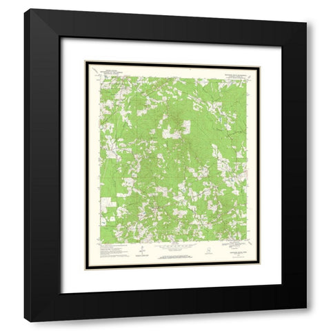 South Montrose Mississippi Quad - USGS 1970 Black Modern Wood Framed Art Print with Double Matting by USGS