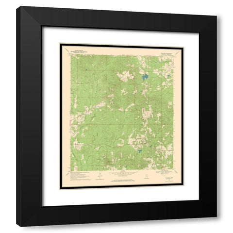 Paulding Mississippi Quad - USGS 1970 Black Modern Wood Framed Art Print with Double Matting by USGS