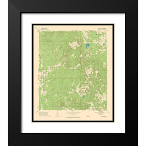 Paulding Mississippi Quad - USGS 1970 Black Modern Wood Framed Art Print with Double Matting by USGS