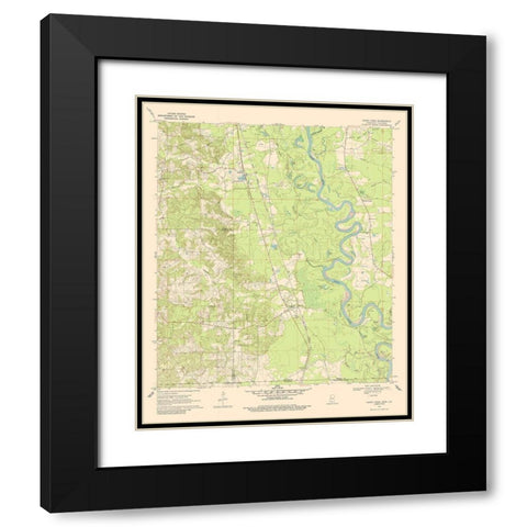 Sandy Hook Mississippi Quad - USGS 1970 Black Modern Wood Framed Art Print with Double Matting by USGS