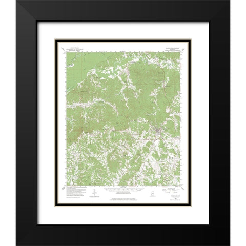 Woodville Mississippi Quad - USGS 1958 Black Modern Wood Framed Art Print with Double Matting by USGS