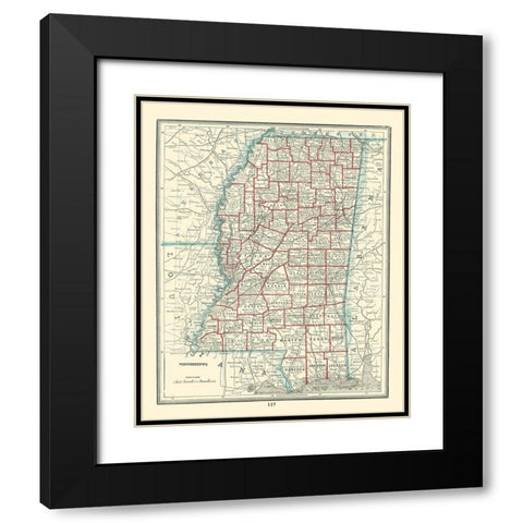 Mississippi - Rathbun 1893 Black Modern Wood Framed Art Print with Double Matting by Rathbun