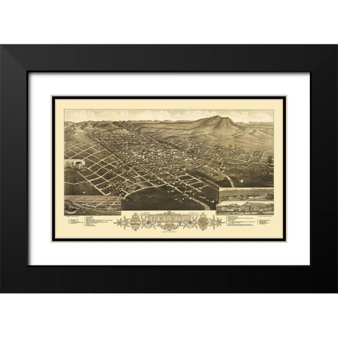 Helena Montana - Stoner 1883 Black Modern Wood Framed Art Print with Double Matting by Stoner