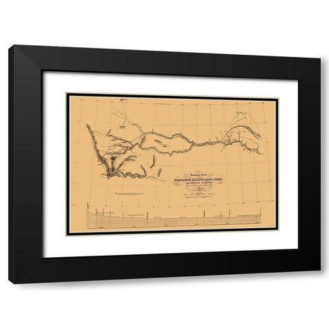Northern Pacific Railroad Preliminary Survey 2 Black Modern Wood Framed Art Print with Double Matting by Wagner