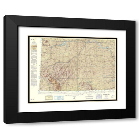 Yellowstone River Montana Aeronautical Sheet Black Modern Wood Framed Art Print with Double Matting by USAF