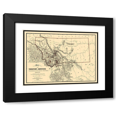 Montana - de Lacy 1865  Black Modern Wood Framed Art Print with Double Matting by de Lacy