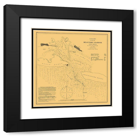 Beaufort Harbor - Krebs 1864 Black Modern Wood Framed Art Print with Double Matting by Krebs