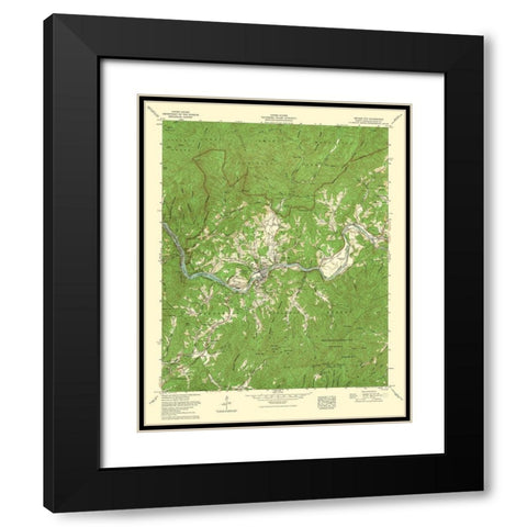 Bryson City North Carolina Quad - USGS 1935 Black Modern Wood Framed Art Print with Double Matting by USGS