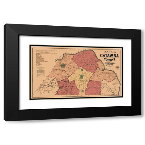 Catawba North Carolina - Yoder 1886 Black Modern Wood Framed Art Print with Double Matting by Yoder