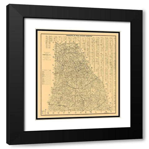 Cleveland County North Carolina - Kyzer 1886  Black Modern Wood Framed Art Print with Double Matting by Kyzer