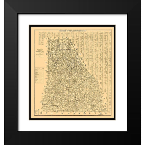 Cleveland County North Carolina - Kyzer 1886  Black Modern Wood Framed Art Print with Double Matting by Kyzer