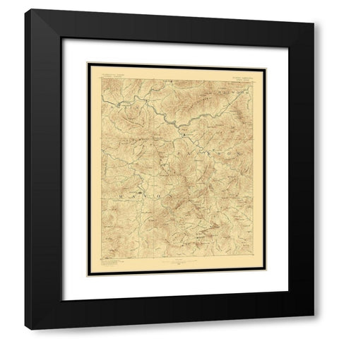 Cowee North Carolina Sheet - USGS 1886 Black Modern Wood Framed Art Print with Double Matting by USGS