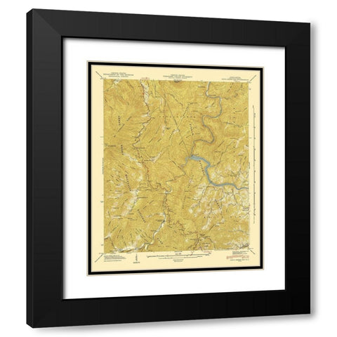 Cove Creek Gap North Carolina Quad - USGS 1935 Black Modern Wood Framed Art Print with Double Matting by USGS