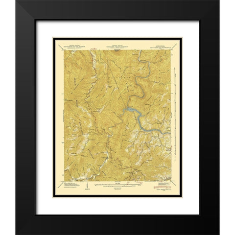 Cove Creek Gap North Carolina Quad - USGS 1935 Black Modern Wood Framed Art Print with Double Matting by USGS