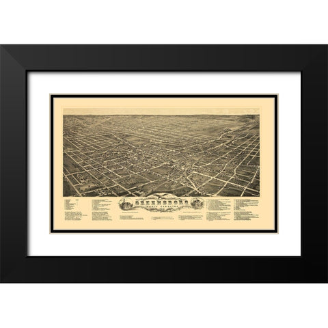 Greensboro North Carolina - Ruger 1891 Black Modern Wood Framed Art Print with Double Matting by Ruger