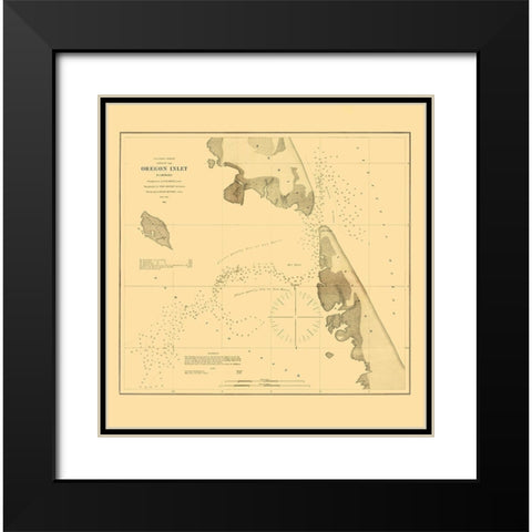 Oregon Inlet - USCS 1862 Black Modern Wood Framed Art Print with Double Matting by USCS
